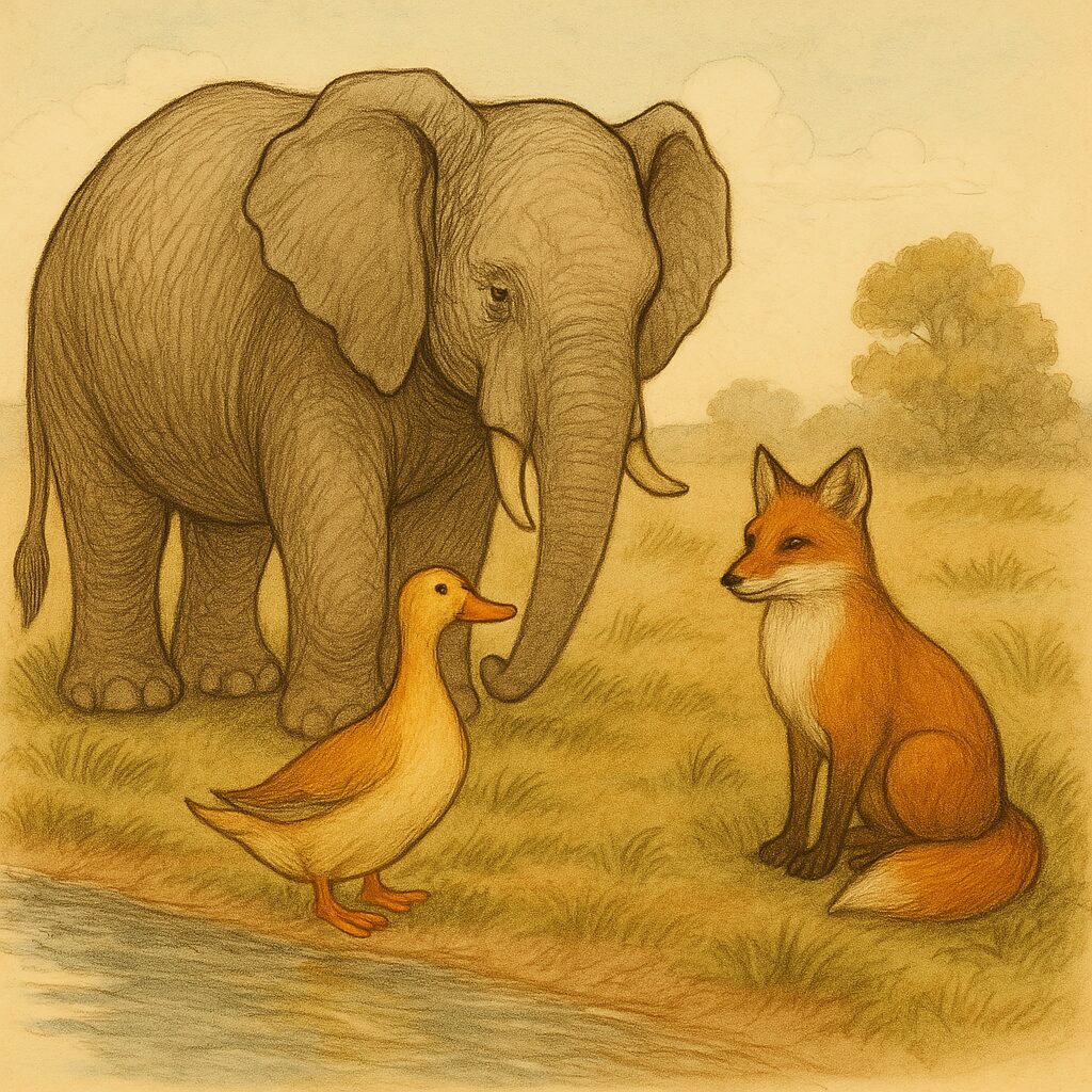 the Elephant, the Duck and the fox story